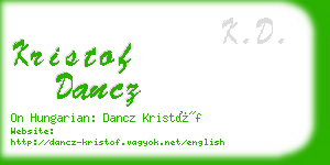 kristof dancz business card